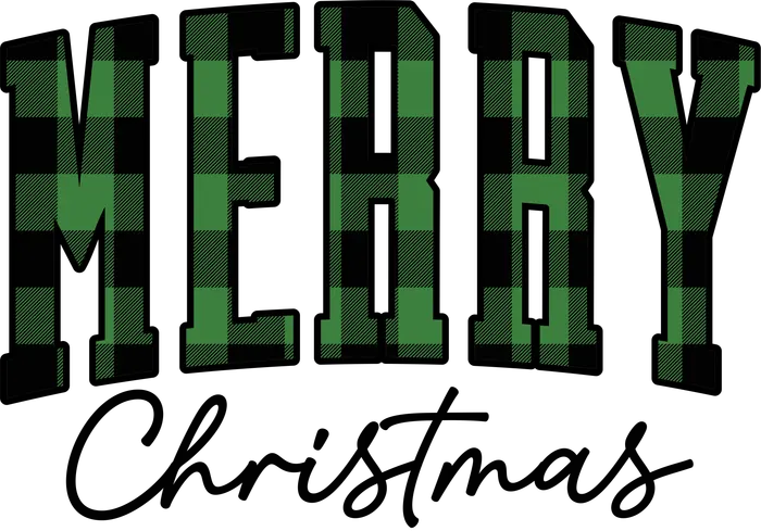 PV 6WUO 001MerryChristmasPlaidGREEN