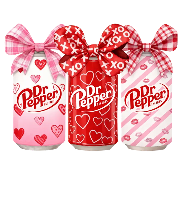 Valentine soda cans