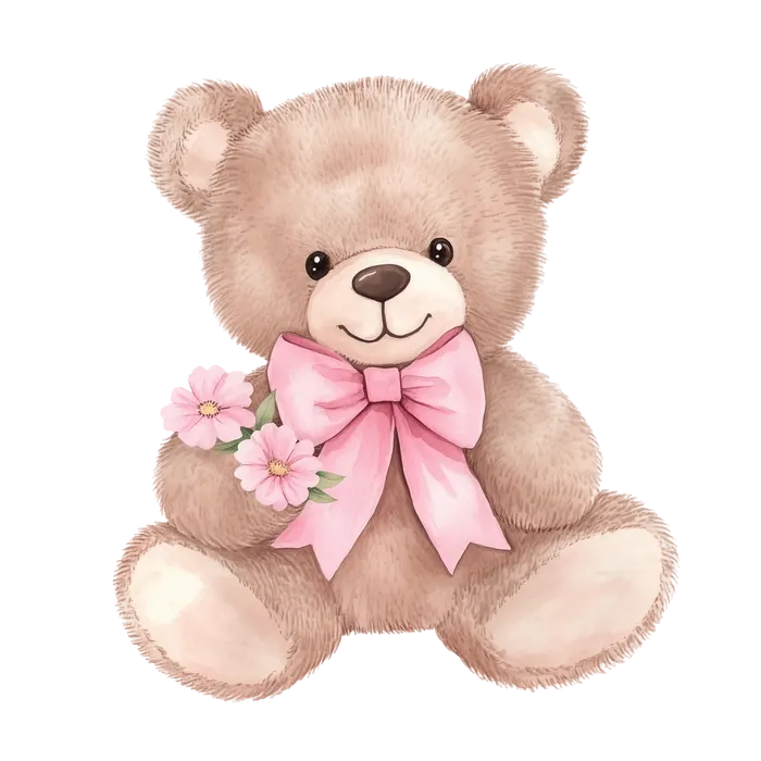 Teddy Bear with Flowers