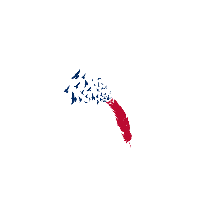 Abstract red blue mark